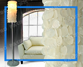 Natural white Capiz design for floor lamp shade